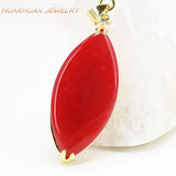 Gold-Color Stainless Steel Stone Pendant Women Natural Jades Chalcedony