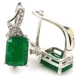 Red Ruby, Green Emerald & Tanzanite 925 Silver Earrings