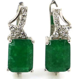 Red Ruby, Green Emerald & Tanzanite 925 Silver Earrings