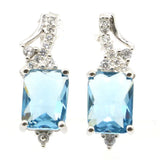 Red Ruby, Green Emerald & Tanzanite 925 Silver Earrings