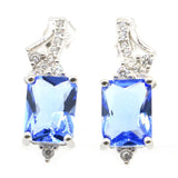 Red Ruby, Green Emerald & Tanzanite 925 Silver Earrings