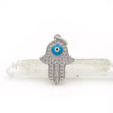 Micro Pave Clear CZ Palm Of Enamelling Eye Charm for DIY Bracelets or Necklaces