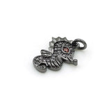 Micro Pave Clear&Red CZ Hippocampus Charm for DIY Bracelets or Necklaces