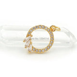Micro Pave Clear CZ Loop Charm for DIY Bracelets - 18x14x3mm