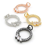 Micro Pave Clear CZ Loop Charm for DIY Bracelets - 18x14x3mm