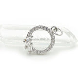 Micro Pave Clear CZ Loop Charm for DIY Bracelets - 18x14x3mm