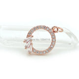 Micro Pave Clear CZ Loop Charm for DIY Bracelets - 18x14x3mm