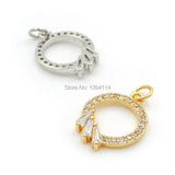 Micro Pave Clear CZ Loop Charm for DIY Bracelets - 18x14x3mm