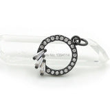 Micro Pave Clear CZ Loop Charm for DIY Bracelets - 18x14x3mm