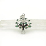 Green CZ Tree of Life Charm 18x15x2mm for DIY Necklaces
