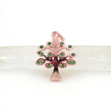 Green CZ Tree of Life Charm 18x15x2mm for DIY Necklaces