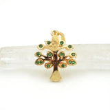 Green CZ Tree of Life Charm 18x15x2mm for DIY Necklaces