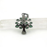Green CZ Tree of Life Charm 18x15x2mm for DIY Necklaces