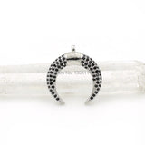 Micro Pave CZ Crescent Charm for DIY Bracelets - 18*16*3mm