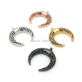 Micro Pave CZ Crescent Charm for DIY Bracelets - 18*16*3mm
