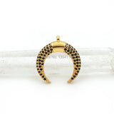 Micro Pave CZ Crescent Charm for DIY Bracelets - 18*16*3mm