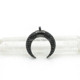 Micro Pave CZ Crescent Charm for DIY Bracelets - 18*16*3mm
