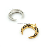 Micro Pave CZ Crescent Charm for DIY Bracelets - 18*16*3mm