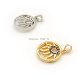 Micro Pave CZ Sun Charm for Necklaces
