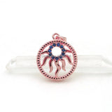 Micro Pave CZ Sun Charm for Necklaces
