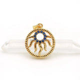 Micro Pave CZ Sun Charm for Necklaces