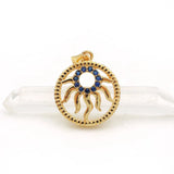Micro Pave CZ Sun Charm for Necklaces