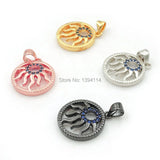Micro Pave CZ Sun Charm for Necklaces