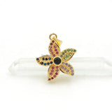 Micro Pave CZ Cincfoil Charm for Necklaces Jewelry