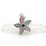 Micro Pave CZ Cincfoil Charm for Necklaces Jewelry