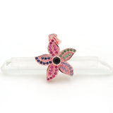 Micro Pave CZ Cincfoil Charm for Necklaces Jewelry