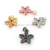 Micro Pave CZ Cincfoil Charm for Necklaces Jewelry