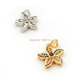 Micro Pave CZ Cincfoil Charm for Necklaces Jewelry