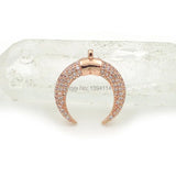Micro Pave Clear CZ Crescent Charm for DIY Bracelets or Necklaces