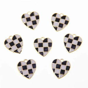 50pcs Love Zinc Alloy Enamel Charms Sweet Heart Charms DIY Jewelry Accessories