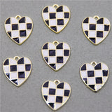 50pcs Love Zinc Alloy Enamel Charms Sweet Heart Charms DIY Jewelry Accessories
