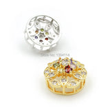 Micro Pave CZ Flower Beads Mix Colors for DIY Bracelets or Necklaces