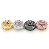 Micro Pave CZ Flower Beads Mix Colors for DIY Bracelets or Necklaces