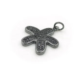 Micro Pave CZ Cincfoil Charm for DIY Bracelets or Necklaces