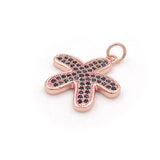 Micro Pave CZ Cincfoil Charm for DIY Bracelets or Necklaces
