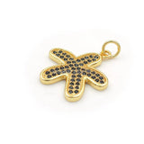 Micro Pave CZ Cincfoil Charm for DIY Bracelets or Necklaces