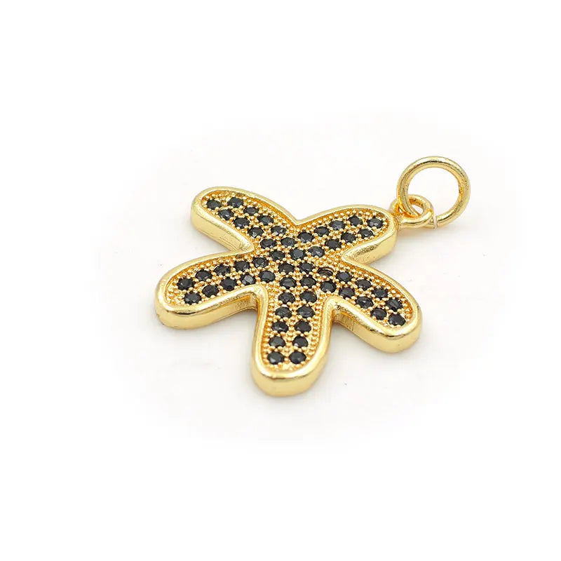 Micro Pave CZ Cincfoil Charm for DIY Bracelets or Necklaces