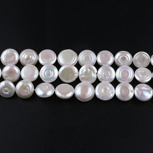 18-19mm Natural Coin Shape Freshwater Pearl Beads Strings