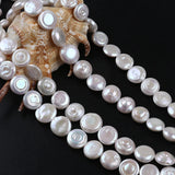 18-19mm Natural Coin Shape Freshwater Pearl Beads Strings