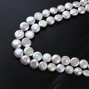 18-19mm Natural Coin Shape Freshwater Pearl Beads Strings