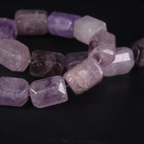 Faceted Amethysts Large Cylinder Nugget Pendant Beads