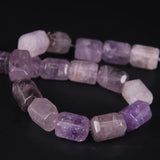 Faceted Amethysts Large Cylinder Nugget Pendant Beads