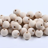Natural Round Wooden Beads for Jewelry Making Charm