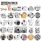 925 Sterling Silver Ladies Logo Charm Jewelry Gift Cartoon Charm