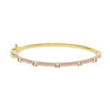 Pink Green Enamel Bangle Women Jewelry Bracelet
