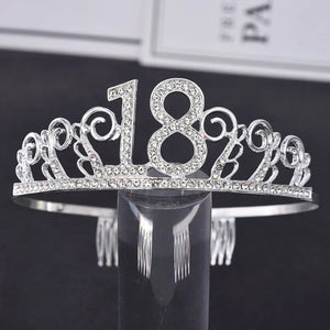 Rhinestone Crystal Princess Crown Birthday Tiara for Women Girls